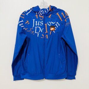 Nike Windrunner Jacket Just Do It Blue Hooded Windbreaker Jacket Boys Size XL